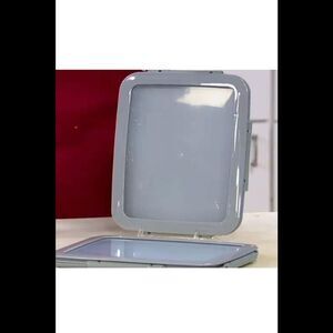 Food Flex 2-Pack Large Flat Food Storage Containers Gray